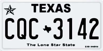 TX license plate CQC3142
