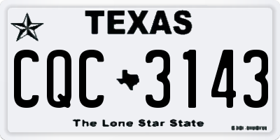 TX license plate CQC3143
