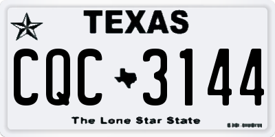 TX license plate CQC3144