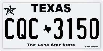 TX license plate CQC3150