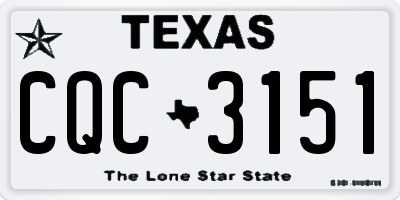 TX license plate CQC3151