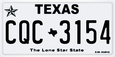 TX license plate CQC3154
