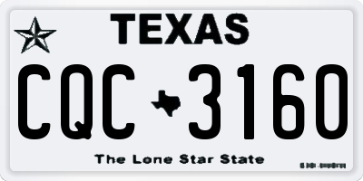 TX license plate CQC3160