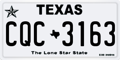 TX license plate CQC3163