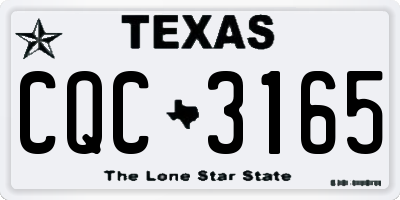 TX license plate CQC3165