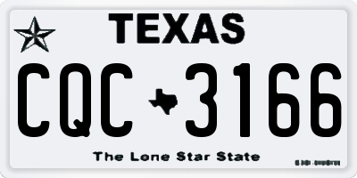 TX license plate CQC3166