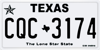 TX license plate CQC3174