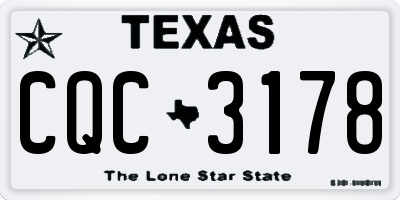 TX license plate CQC3178