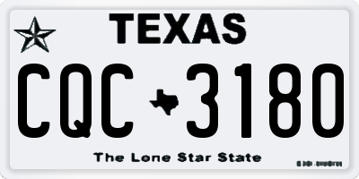 TX license plate CQC3180