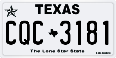 TX license plate CQC3181