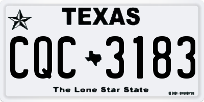 TX license plate CQC3183