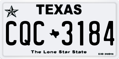 TX license plate CQC3184