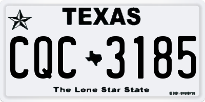TX license plate CQC3185