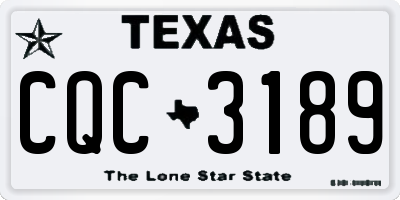 TX license plate CQC3189