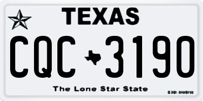 TX license plate CQC3190