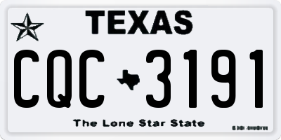 TX license plate CQC3191
