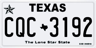 TX license plate CQC3192