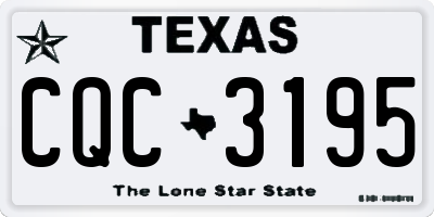 TX license plate CQC3195