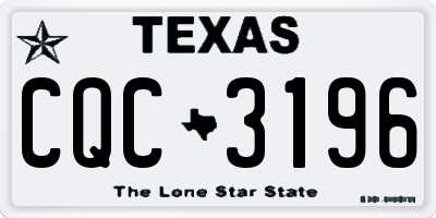 TX license plate CQC3196