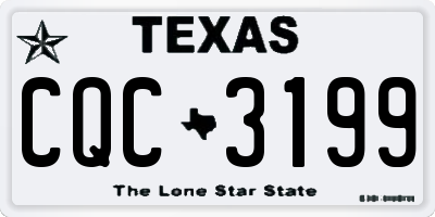 TX license plate CQC3199