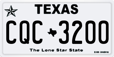 TX license plate CQC3200
