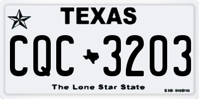 TX license plate CQC3203