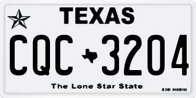 TX license plate CQC3204