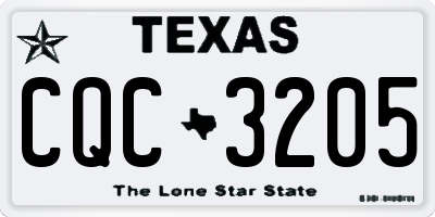 TX license plate CQC3205