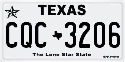TX license plate CQC3206