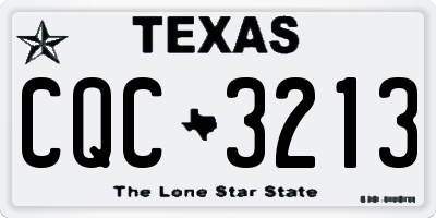 TX license plate CQC3213