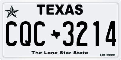 TX license plate CQC3214