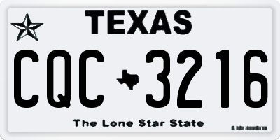 TX license plate CQC3216