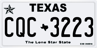 TX license plate CQC3223