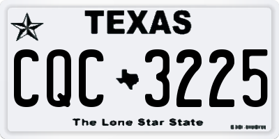 TX license plate CQC3225