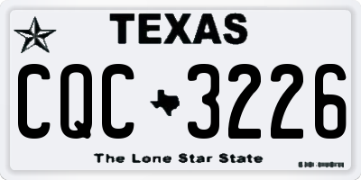 TX license plate CQC3226