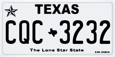 TX license plate CQC3232