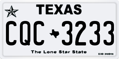 TX license plate CQC3233