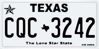 TX license plate CQC3242