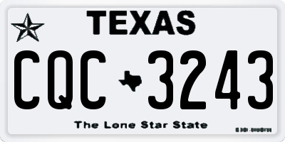 TX license plate CQC3243