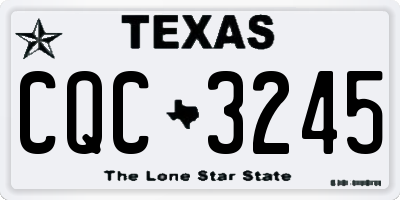 TX license plate CQC3245