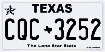 TX license plate CQC3252
