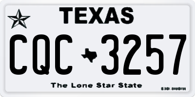 TX license plate CQC3257