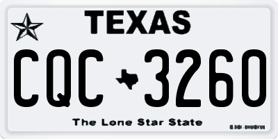 TX license plate CQC3260