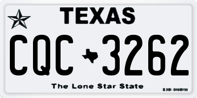 TX license plate CQC3262