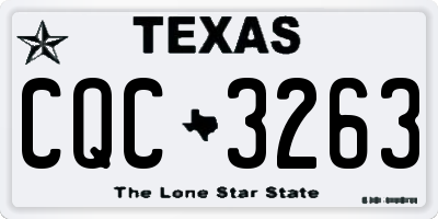 TX license plate CQC3263