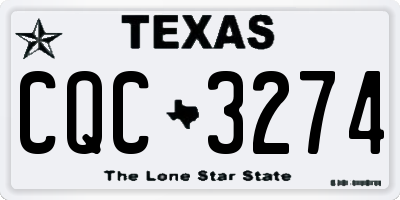 TX license plate CQC3274