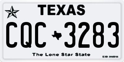 TX license plate CQC3283