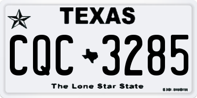 TX license plate CQC3285