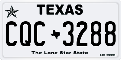 TX license plate CQC3288