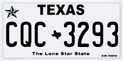 TX license plate CQC3293